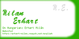 milan erhart business card